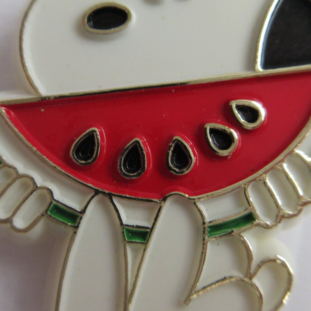 Snoopy Barrettes For Hair  Snoopy Eating Watermelon Hair Clips Vintage Taiwan - Picture 5 of 10